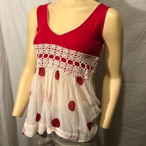 Free People -  Red/White Tank top